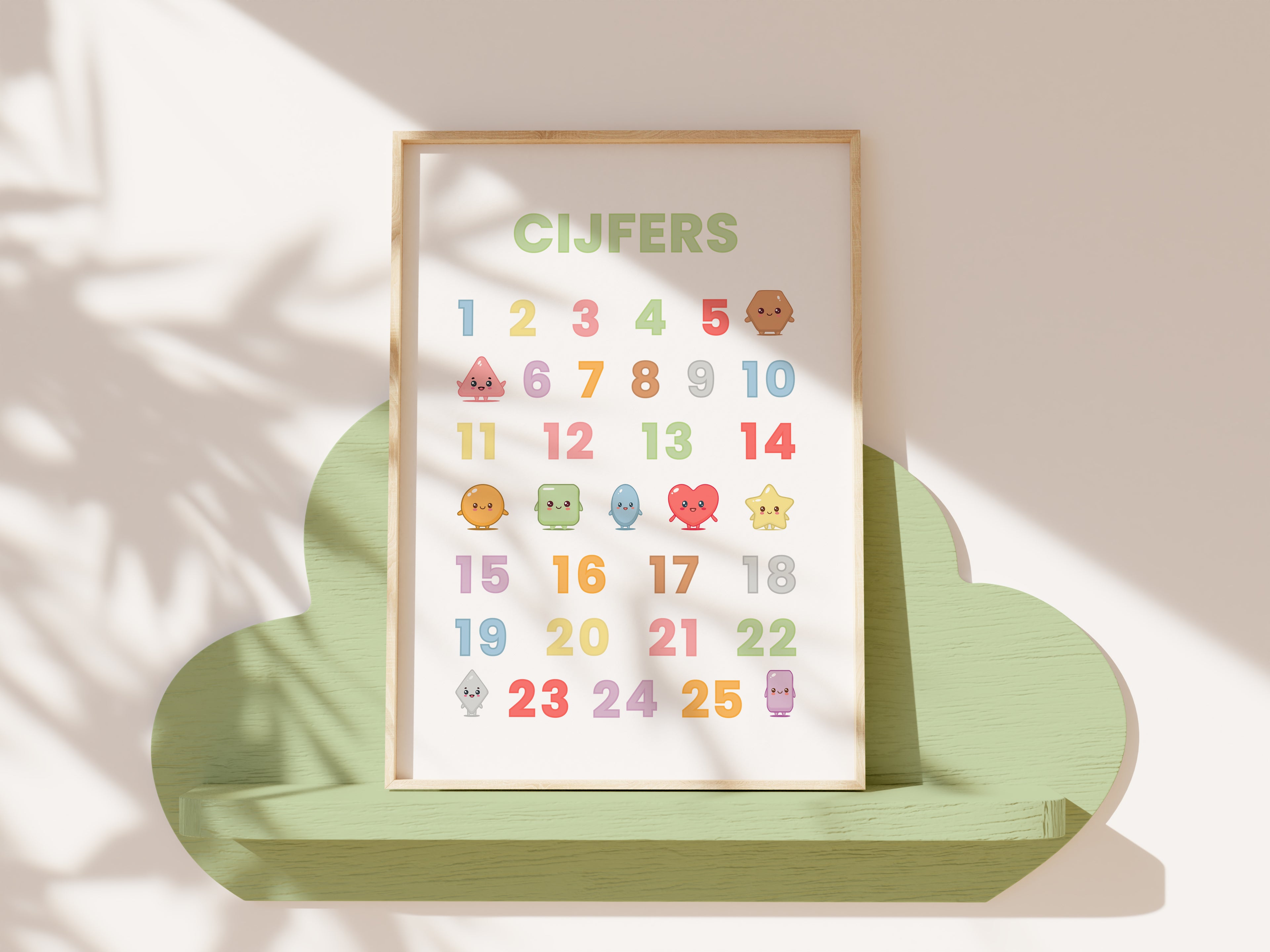 Educatieve Kinderposter Set 'Kawaii' – 6-delig