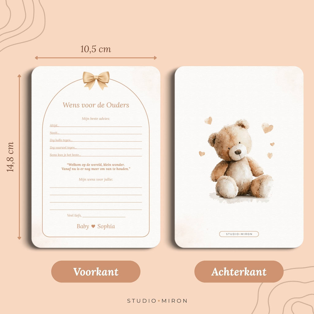 Kraamkaarten voor de ouders boho beige Studio Miron