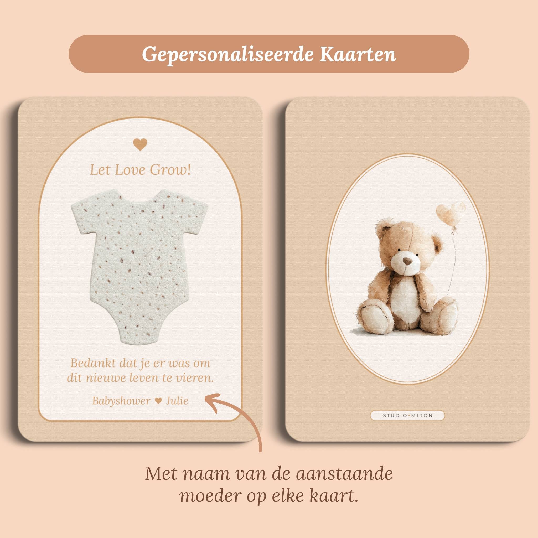 Zaadpapier Rompertje Cadeau | Boho Zand met Beertje