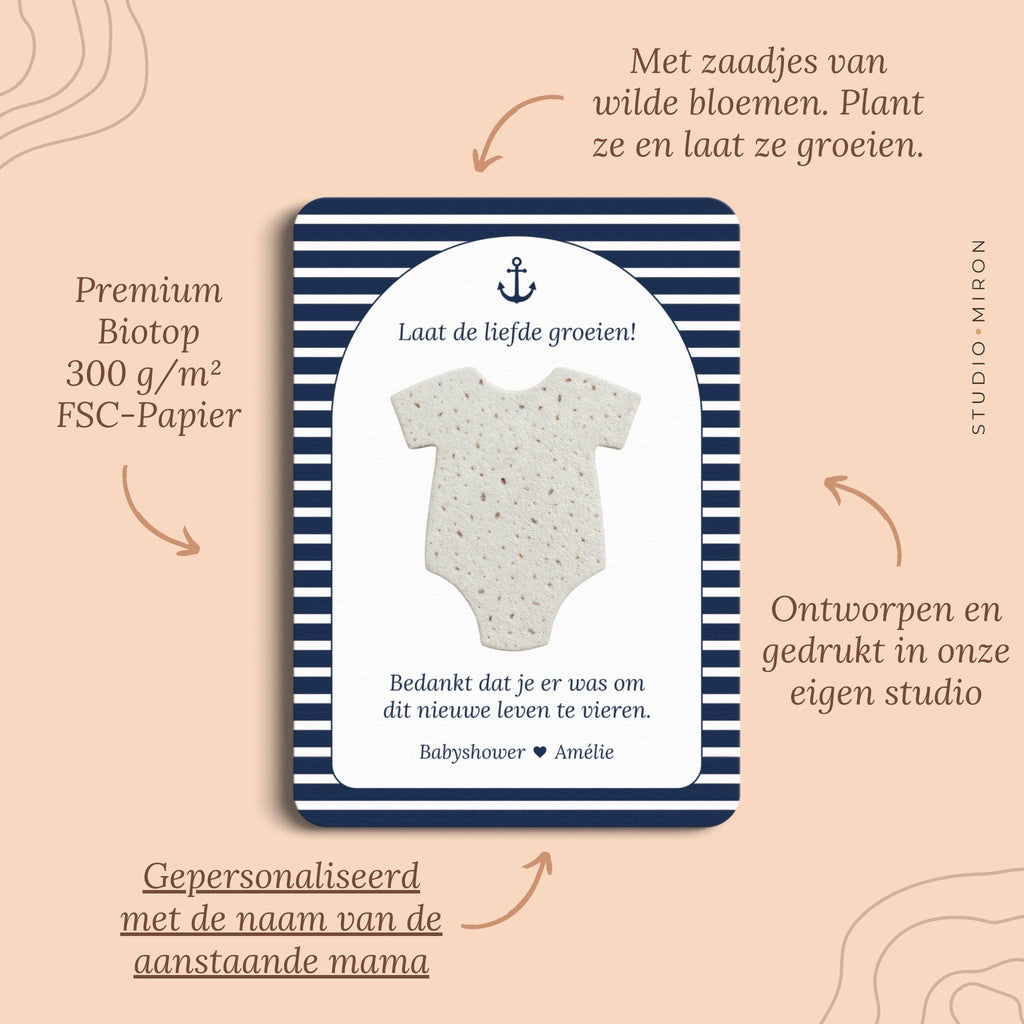 Zaadpapier Rompertje Cadeau | Navy Blue