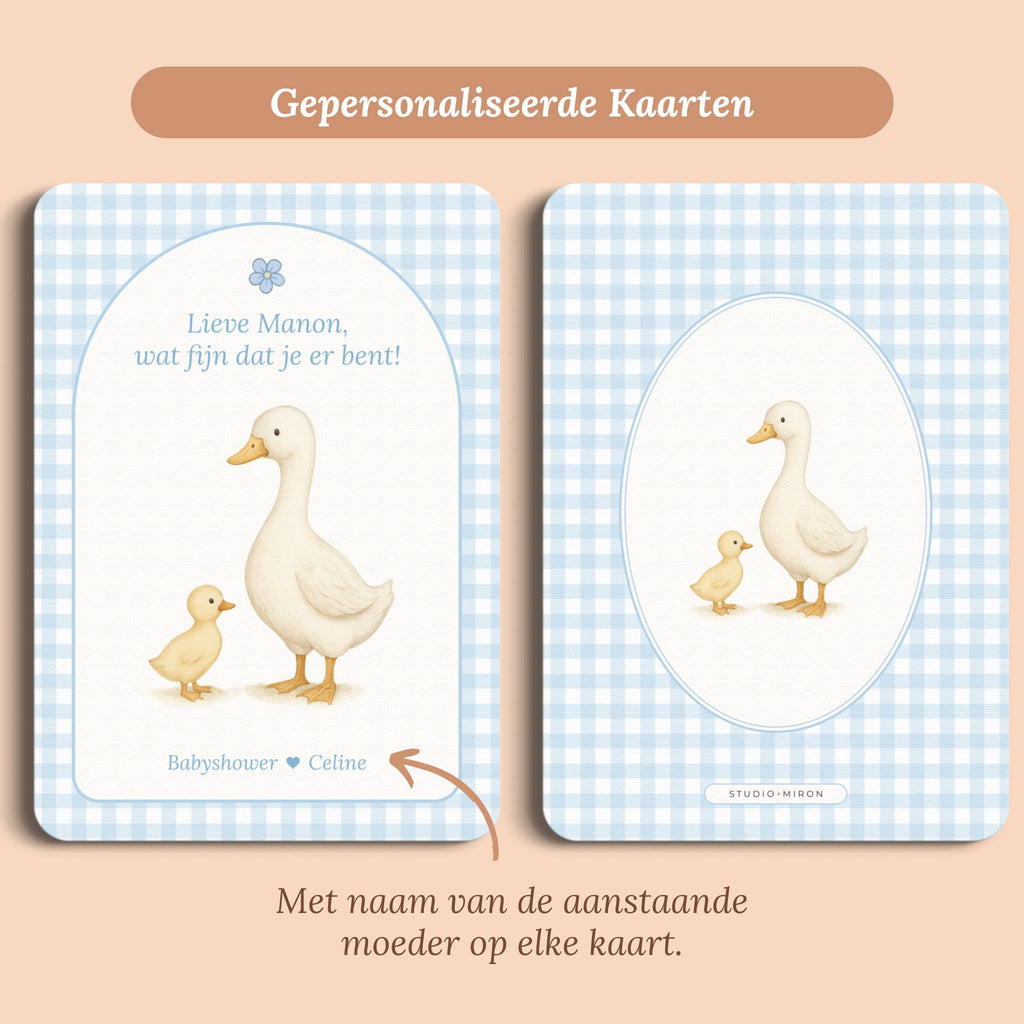 Mini Welkomstbord A6 - Naamkaart | Gingham Blauw