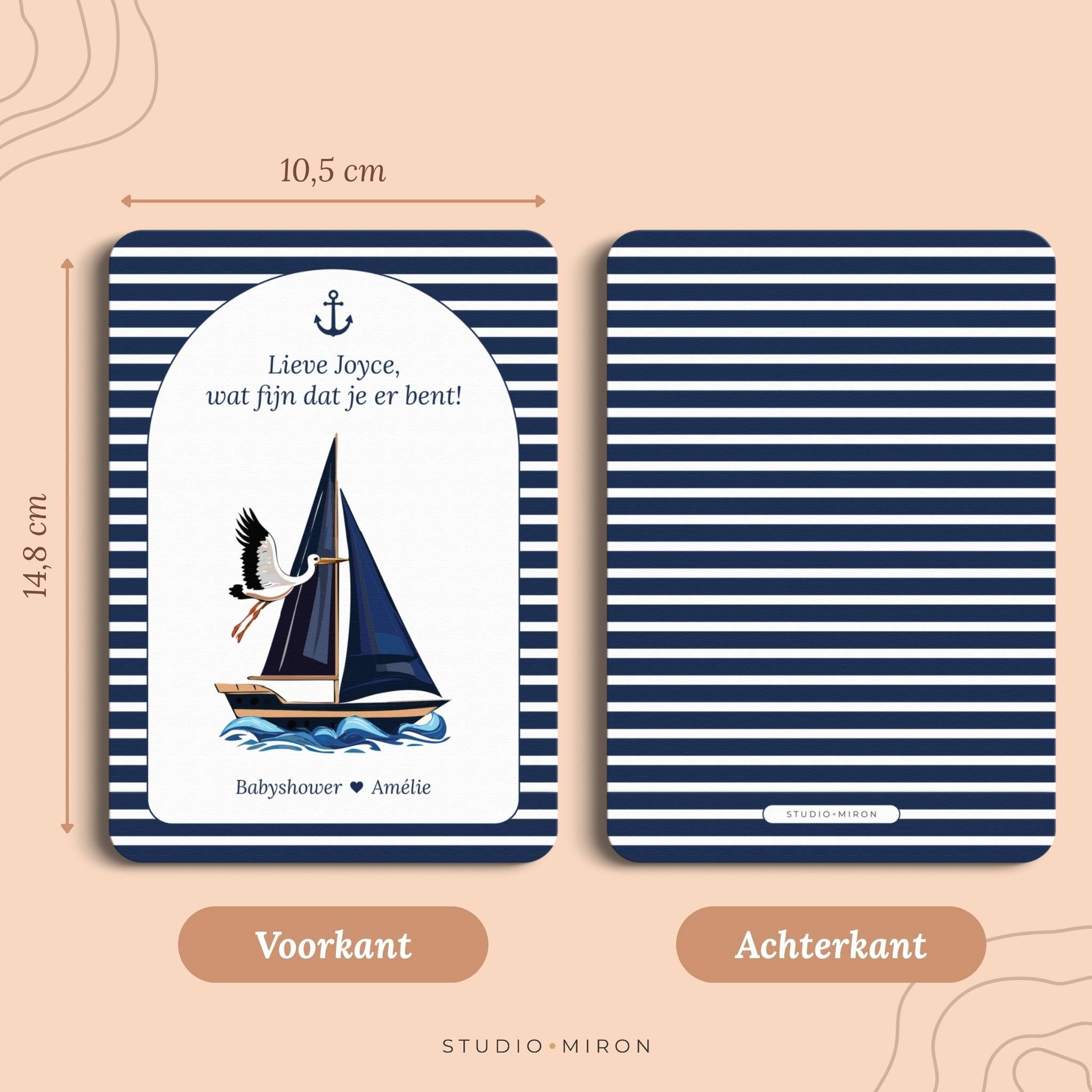 Mini Welkomstbord A6 - Naamkaart | Navy Blue