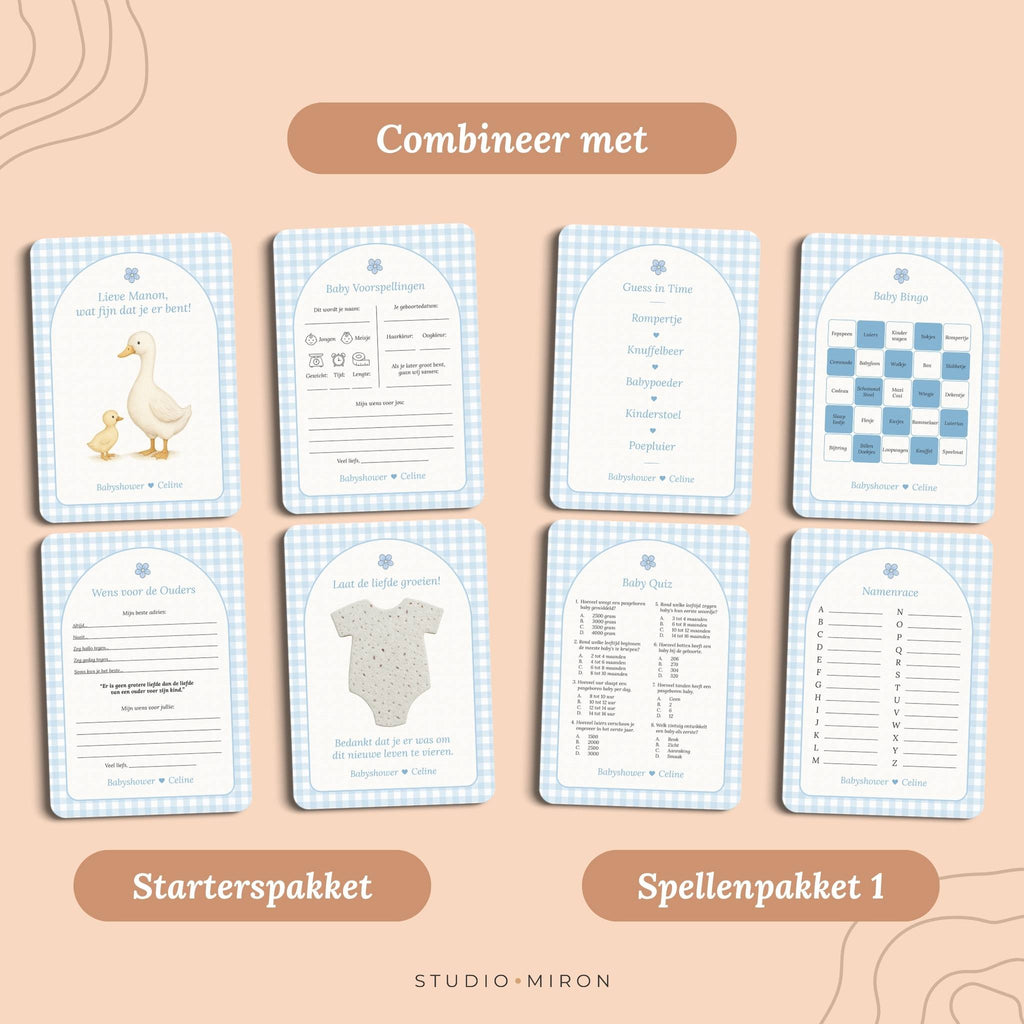 Spellenpakket 2 | Gingham Blauw