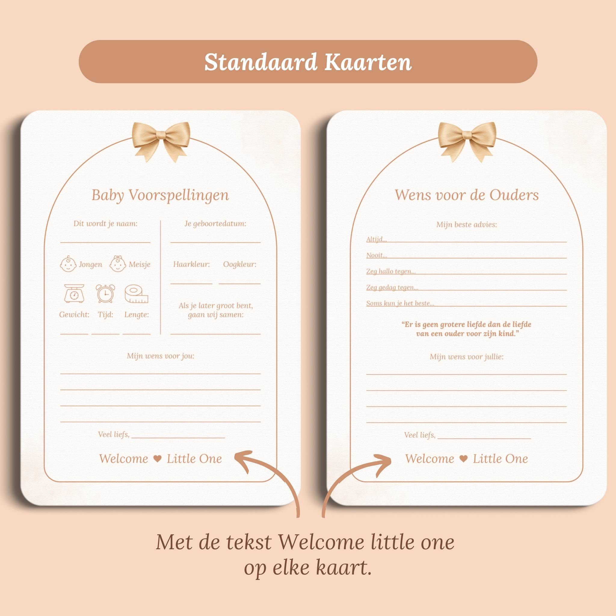 Set di Schede Baby Shower da Compilare | Fiocco Boho