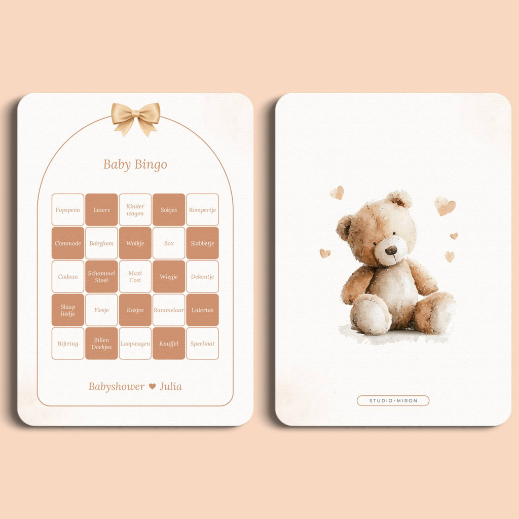 Gioco Baby Shower – Baby Bingo | Fiocco Boho