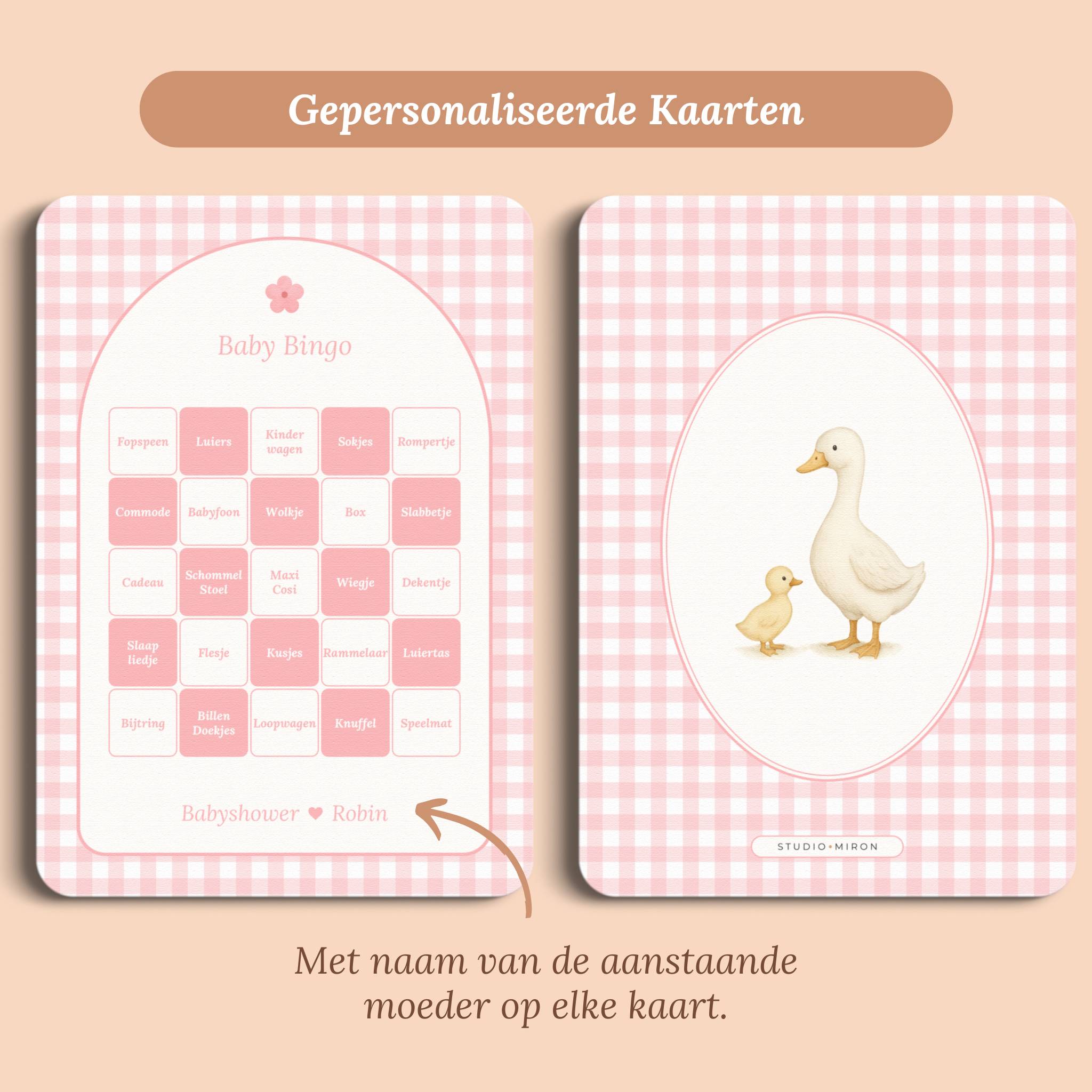 Baby Bingo | Gingham Roze