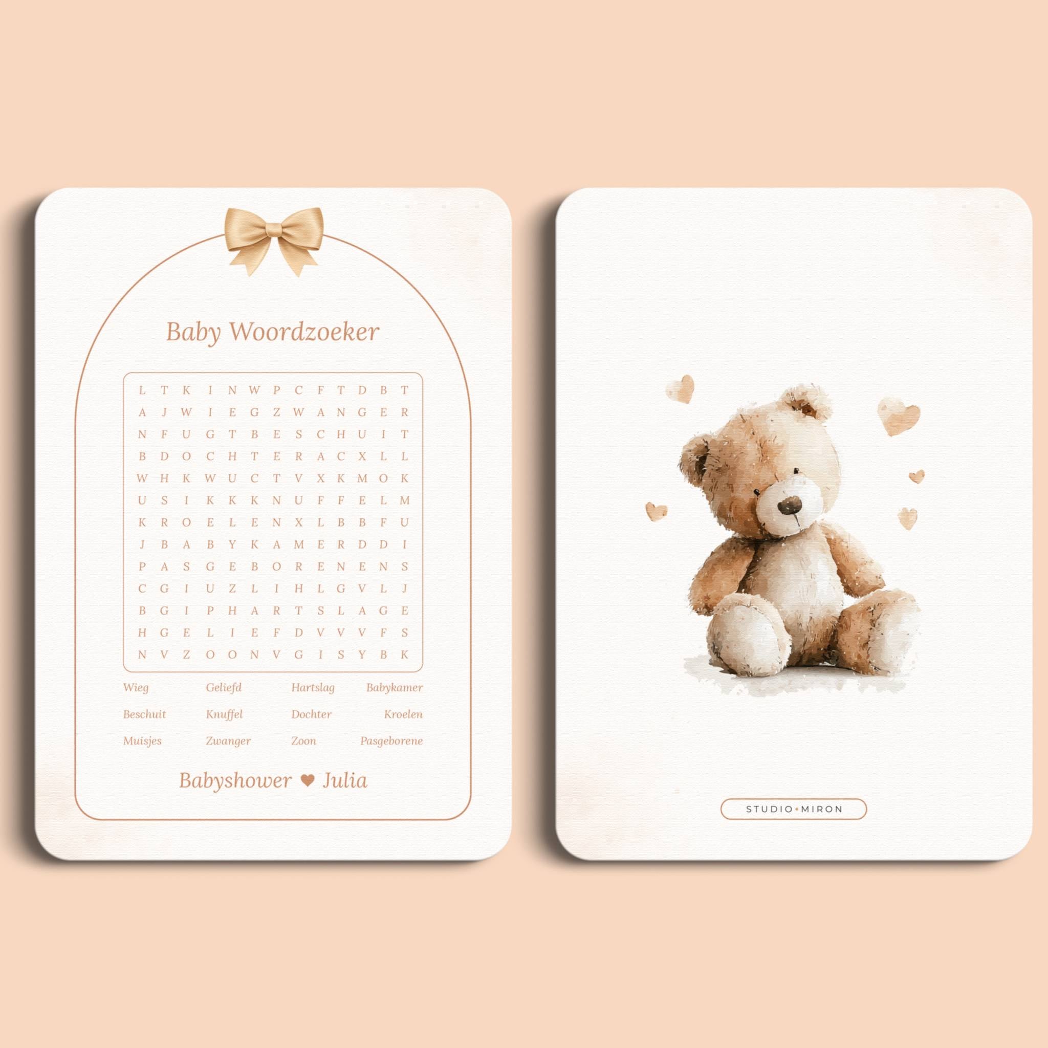 Baby Shower Game – Baby Word Search | Boho Bow