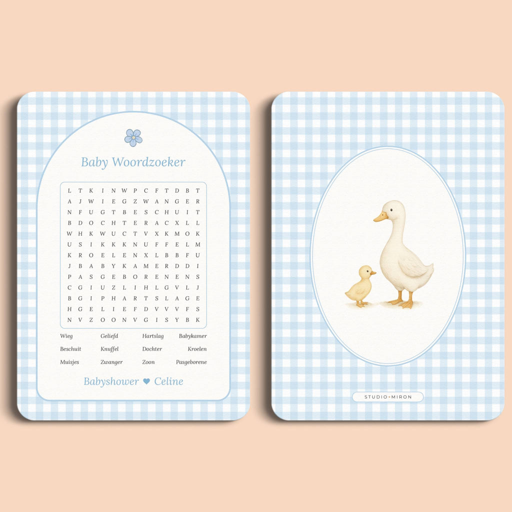 Baby Woordzoeker | Gingham Blauw