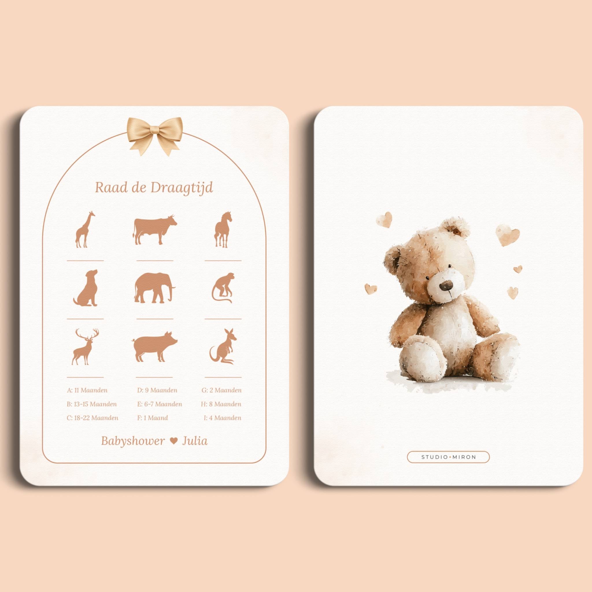 Baby Shower Game – Guess the Gestation | Boho Bow