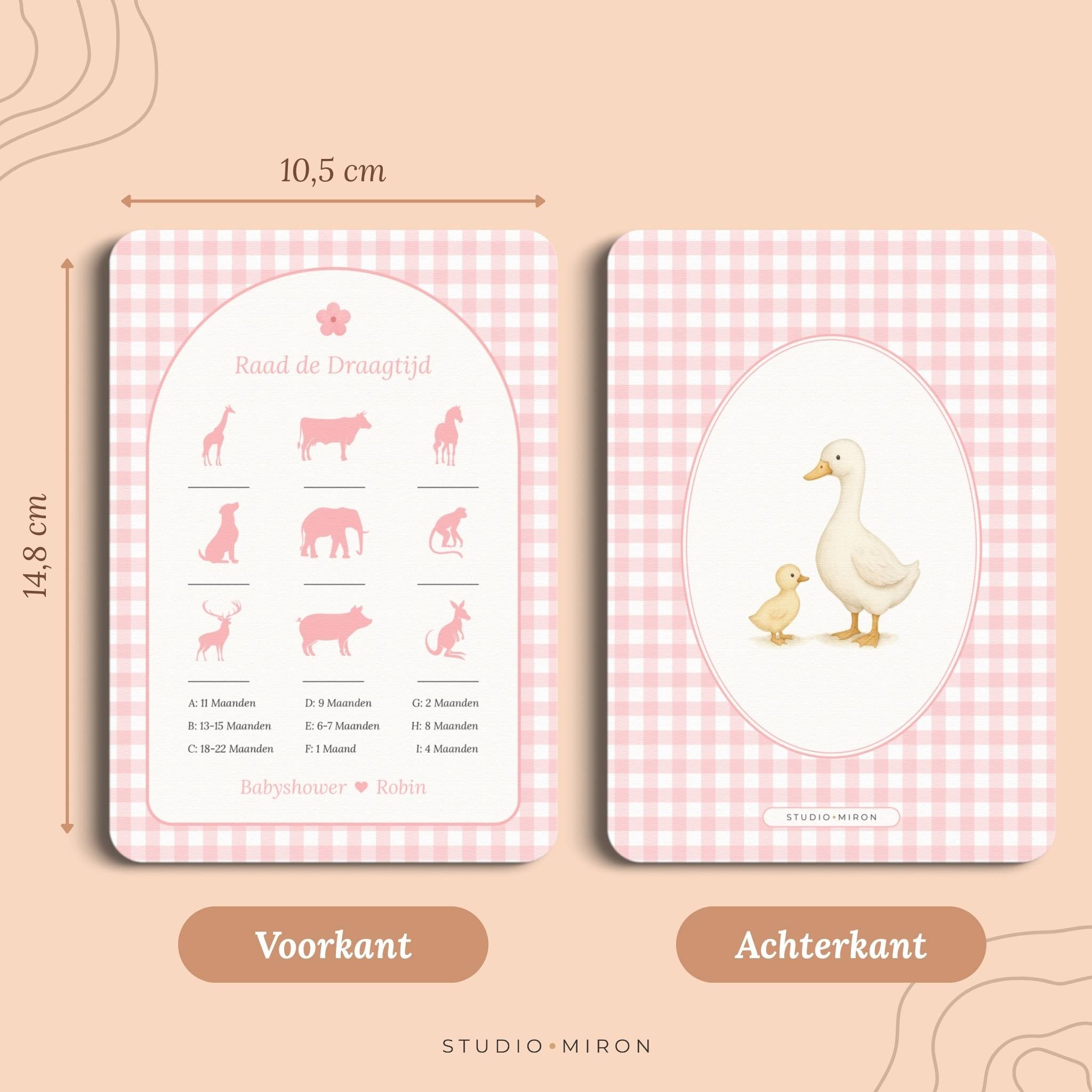 Raad de Draagtijd | Gingham Roze