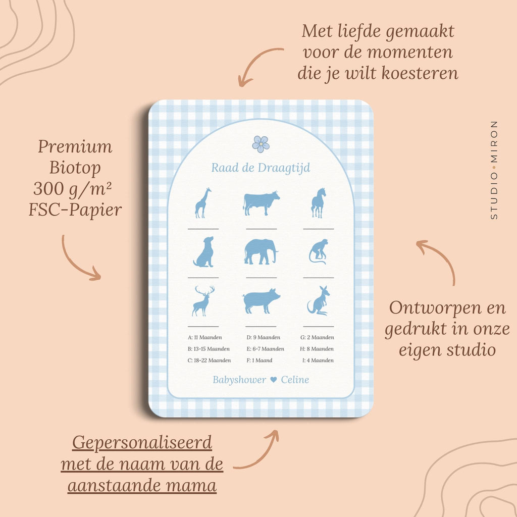 Raad de Draagtijd | Gingham Blauw