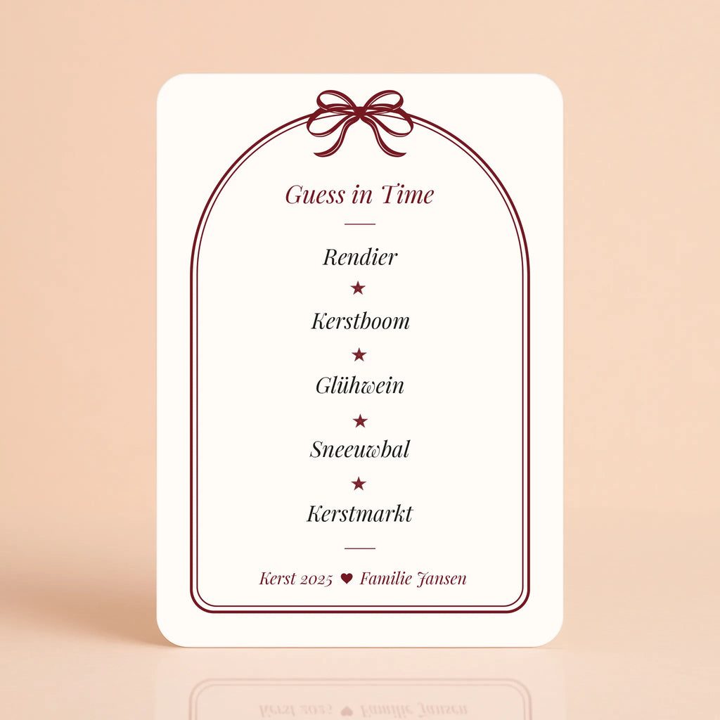 Kerst Spellenpakket  | Klassiek Strik Bordeaux